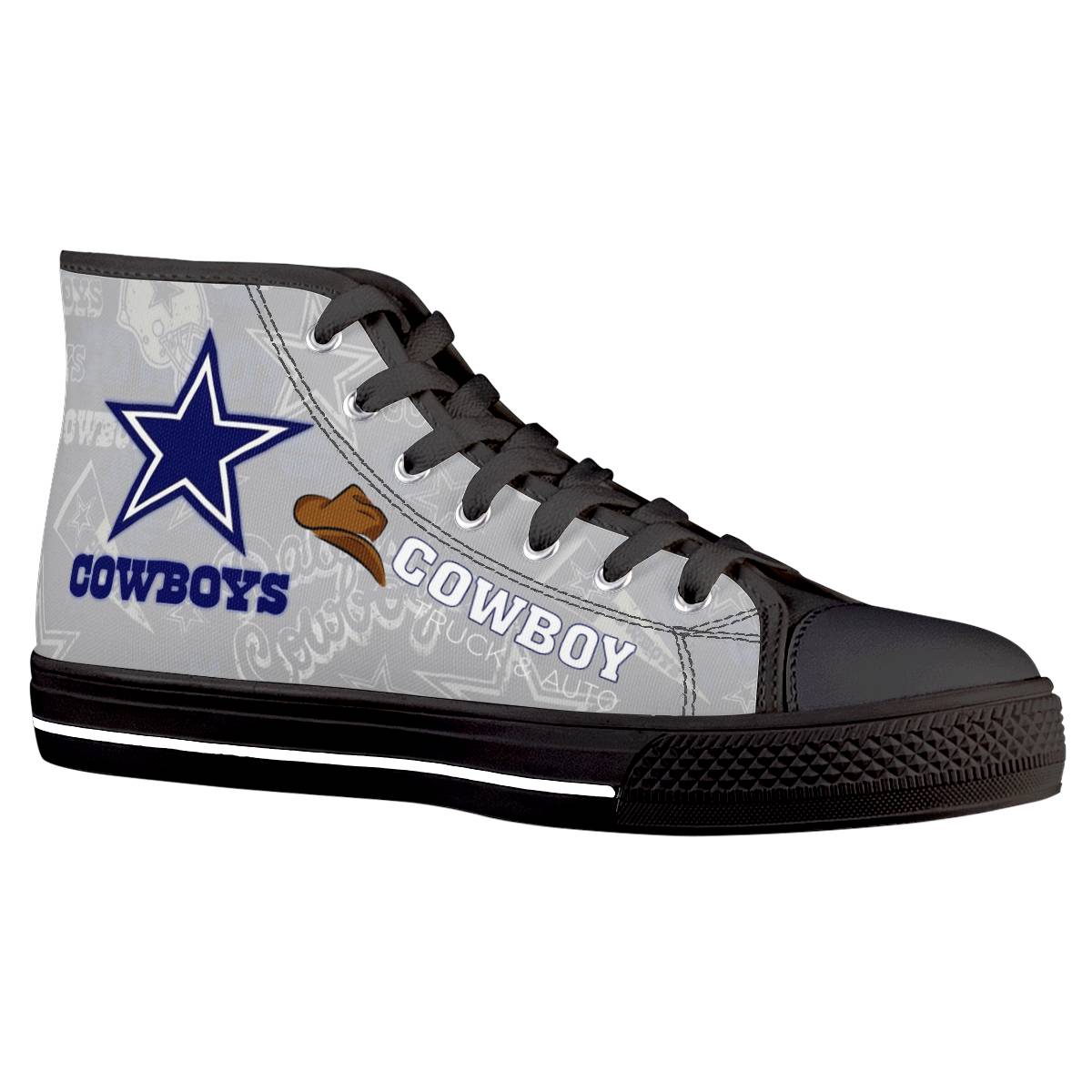 Women's Dallas Cowboys High Top Canvas Sneakers 002 Women's Dallas Cowboys High Top Canvas Sneakers 002